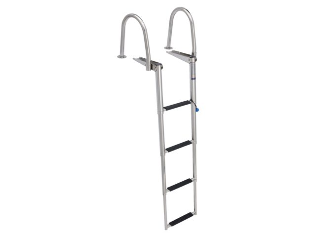 Zwemtrap telescopisch en opklapbaar met handgrepen 4 treden RVS