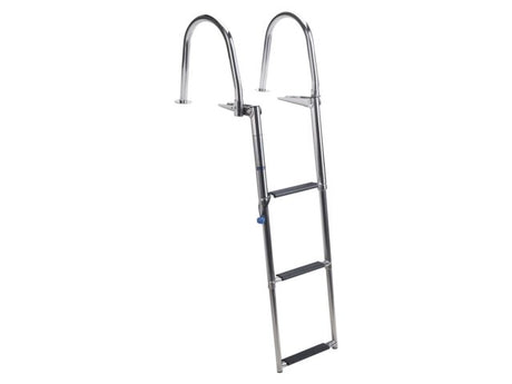 Zwemtrap telescopisch en opklapbaar met handgrepen 3 treden RVS