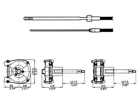 M66 stuurkabel 2.14 m
