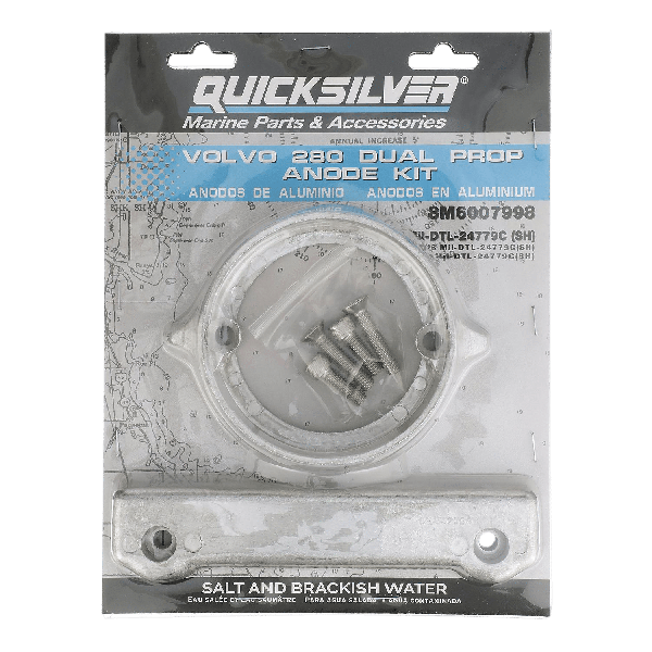 Quicksilver aluminium anode kit voor Volvo 280 Duoprop