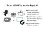 Quicksilver 8M6012812 impeller service kit Suzuki 100-140 pk
