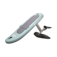 Sifly Lite eFoil zijaanzicht in mintgroen met grijs deck, mast, vleugel en propeller op zwarte achtergrond