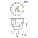 Talamex LEDlamp LED3 GU4 10-30V warm wit