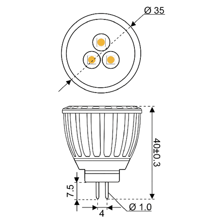 Talamex LEDlamp LED3 GU4 10-30V warm wit