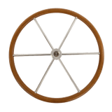 Talamex stuurwiel teak/rvs 6-spaaks 500 mm