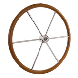 Talamex teak/rvs stuurwiel 6-spaaks 600 mm