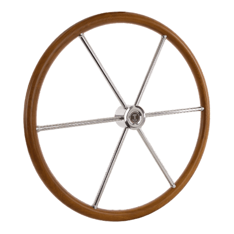 Talamex stuurwiel teak/rvs 6-spaaks 700 mm
