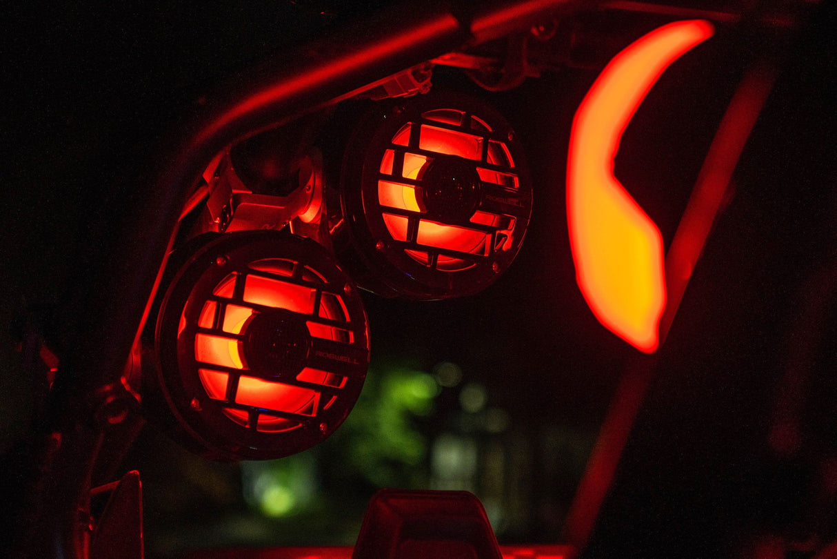 Roswell R1 Firefly 6.5 Tower Speakers White – RGB LED Lighting