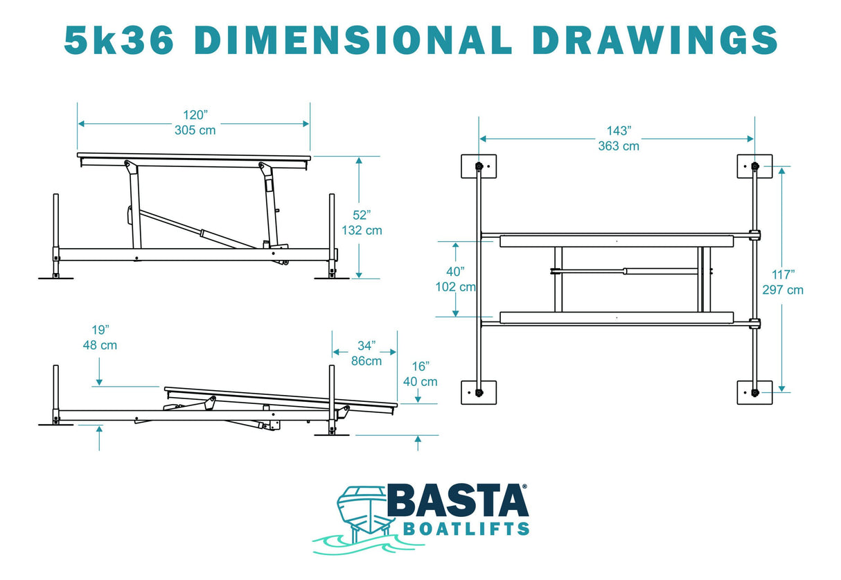 Basta Boatlifts élévateur hydraulique pour bateau 5K51 – acier galvanisé