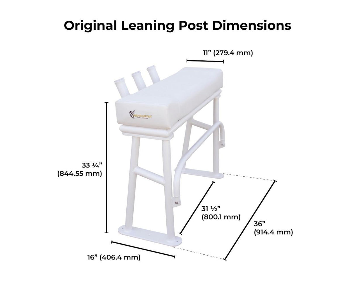Fishmaster Original Leaning Post poliert mit schwarzem Sitz