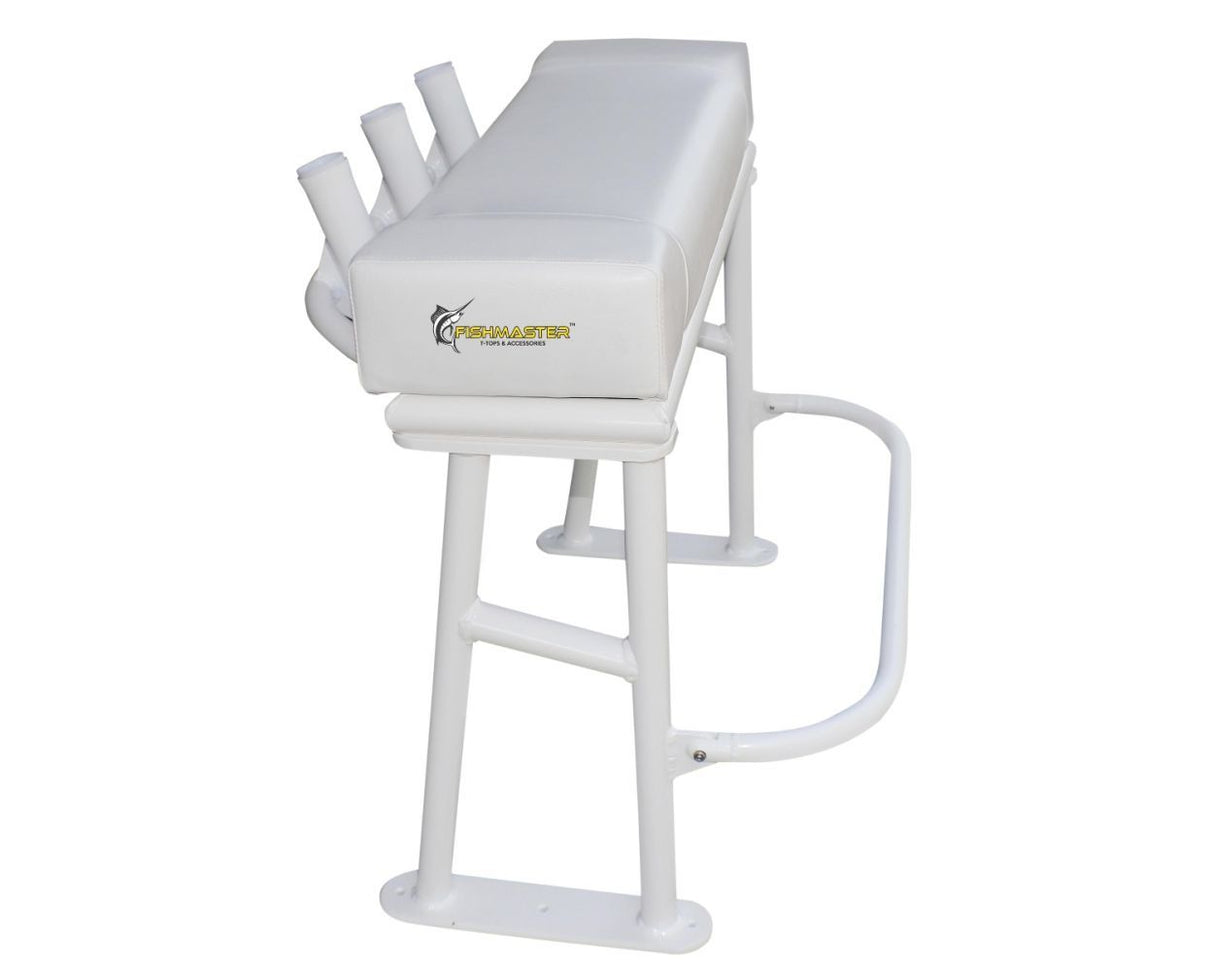 Fishmaster Original Leaning Post weiß mit weißem Sitz – für Fischerboot