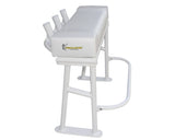 Fishmaster Original Leaning Post weiß mit weißem Sitz – für Fischerboot