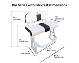 Fishmaster Pro Leaning Post white with backrest and white upholstery