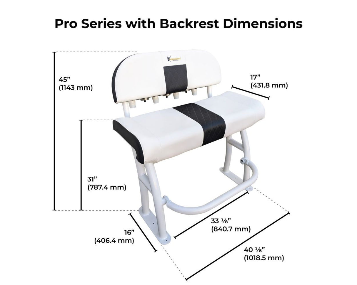 Fishmaster Pro Series Leaning Post with Backrest Black Upholstery