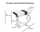 Fishmaster Pro Leaning Post white with grab rail and black seat