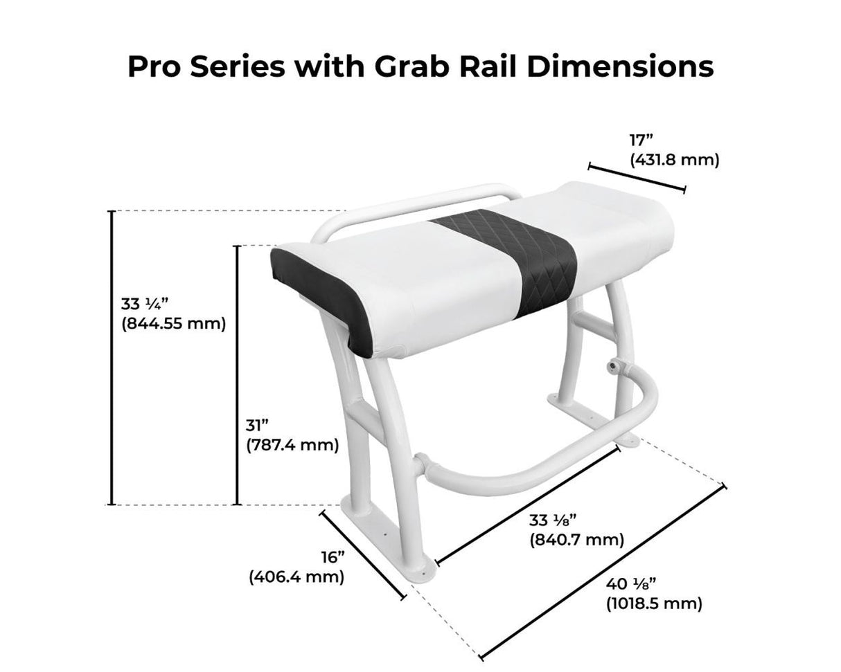 Fishmaster Pro sedile inclinato nero con corrimano e seduta bianca