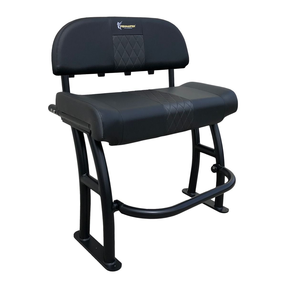 Fishmaster Pro Series Leaning Post with Backrest Black Upholstery