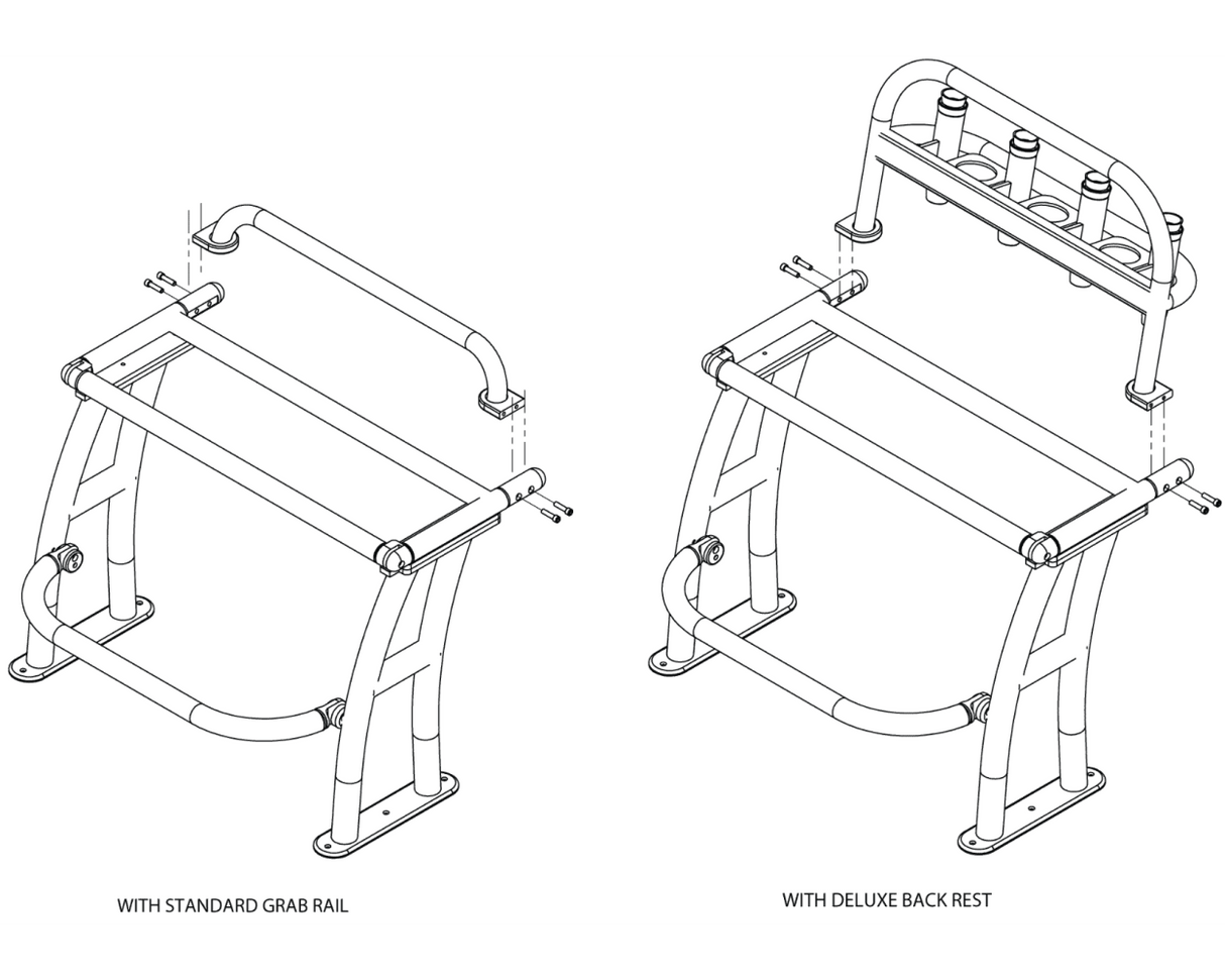 Fishmaster Pro Series Leaning Post with Backrest Black Upholstery