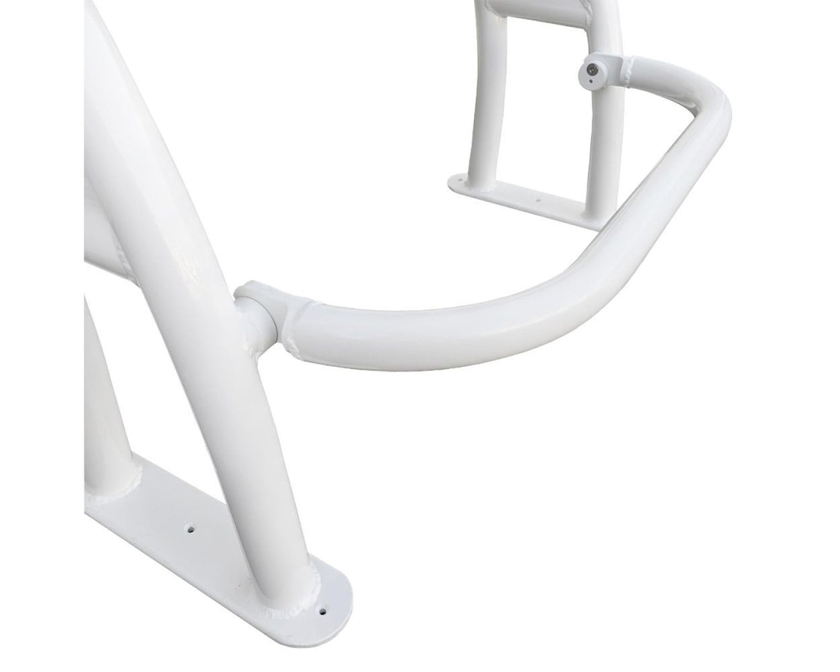 Fishmaster Pro Leaning Post Polished with grab rail - black seat