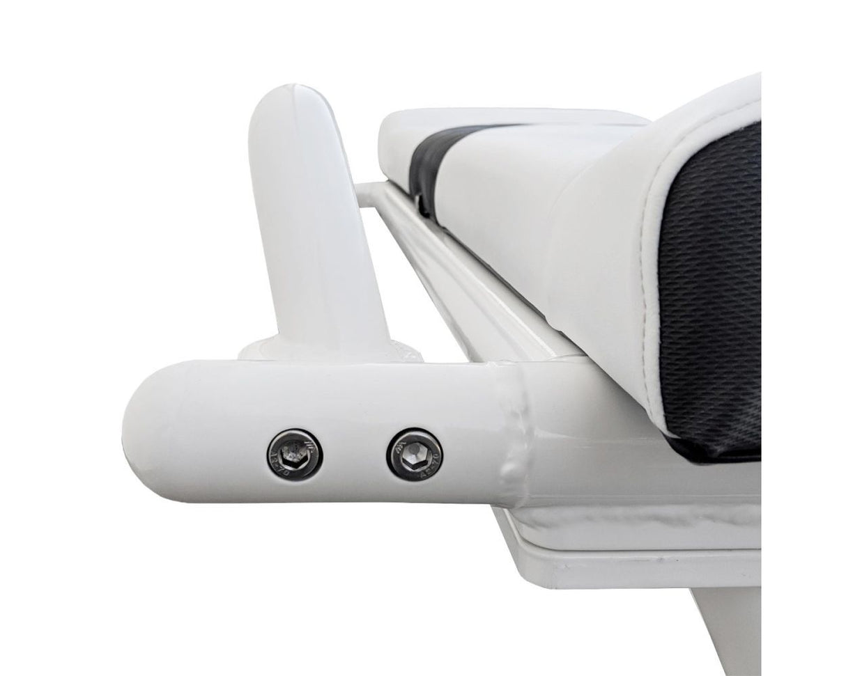 Fishmaster Pro Leaning Post Polished with grab rail - black seat