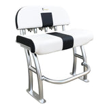 Fishmaster Pro poggiapiedi inclinato lucidato con schienale e rivestimento bianco