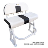 Fishmaster Pro Leaning Post white with backrest and white upholstery