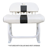 Fishmaster Pro Leaning Post white with backrest and white upholstery